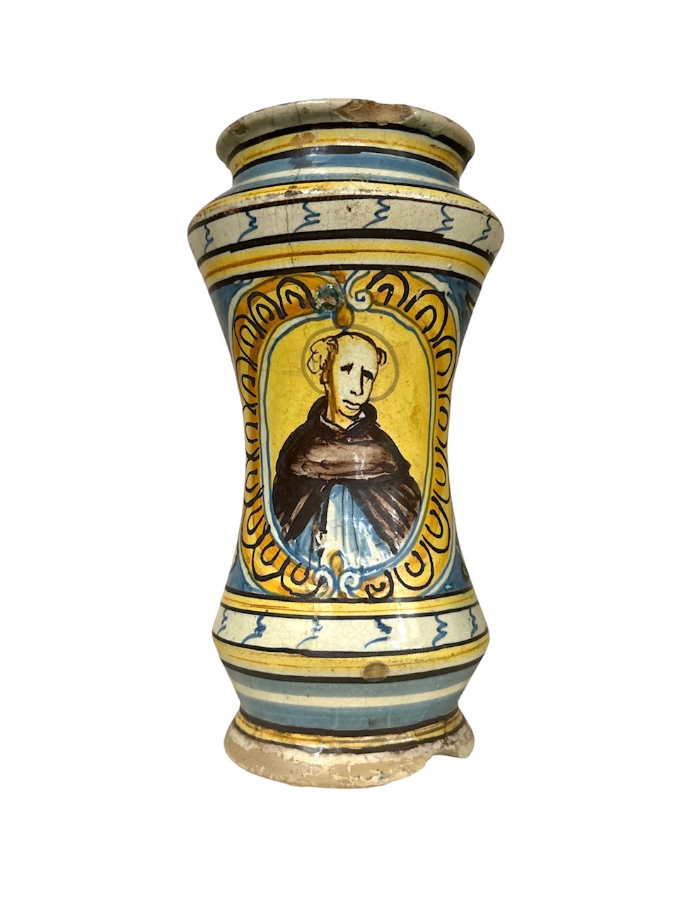 Albarello in maiolica, Sciacca prima metà XVII secolo