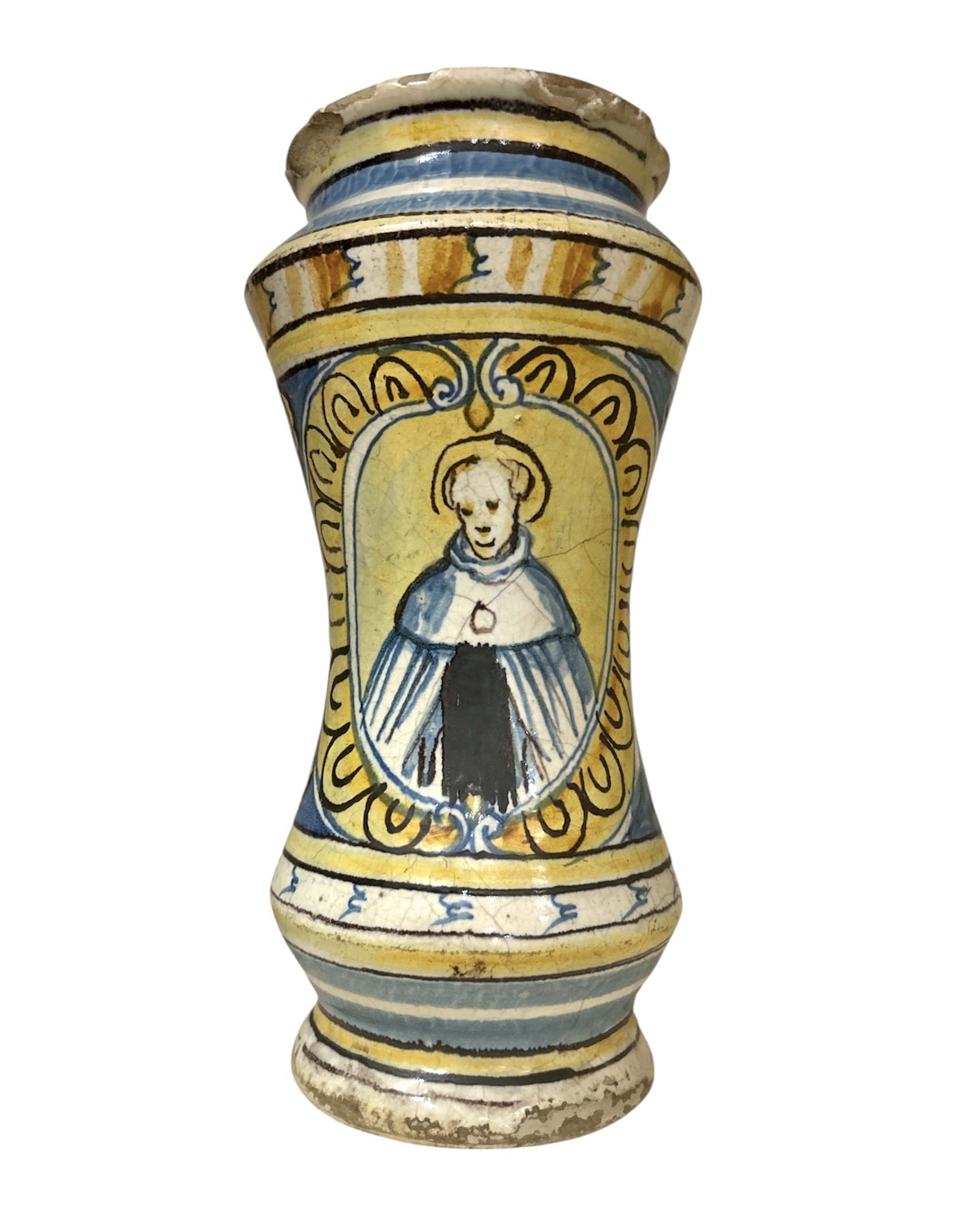 Albarello in maiolica, Sciacca prima metà XVII secolo