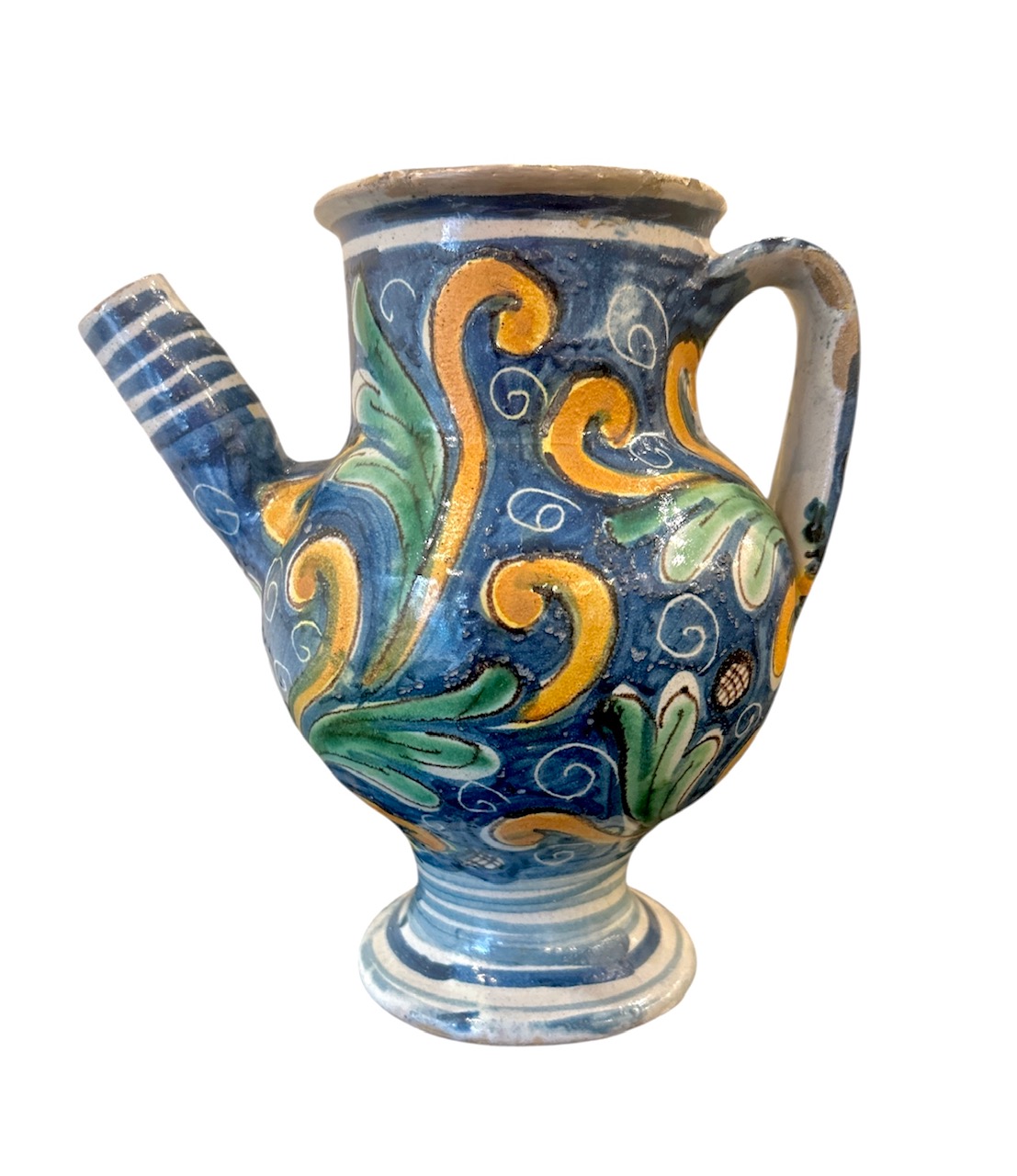 Versatoio in maiolica policroma, Caltagirone XVIII secolo