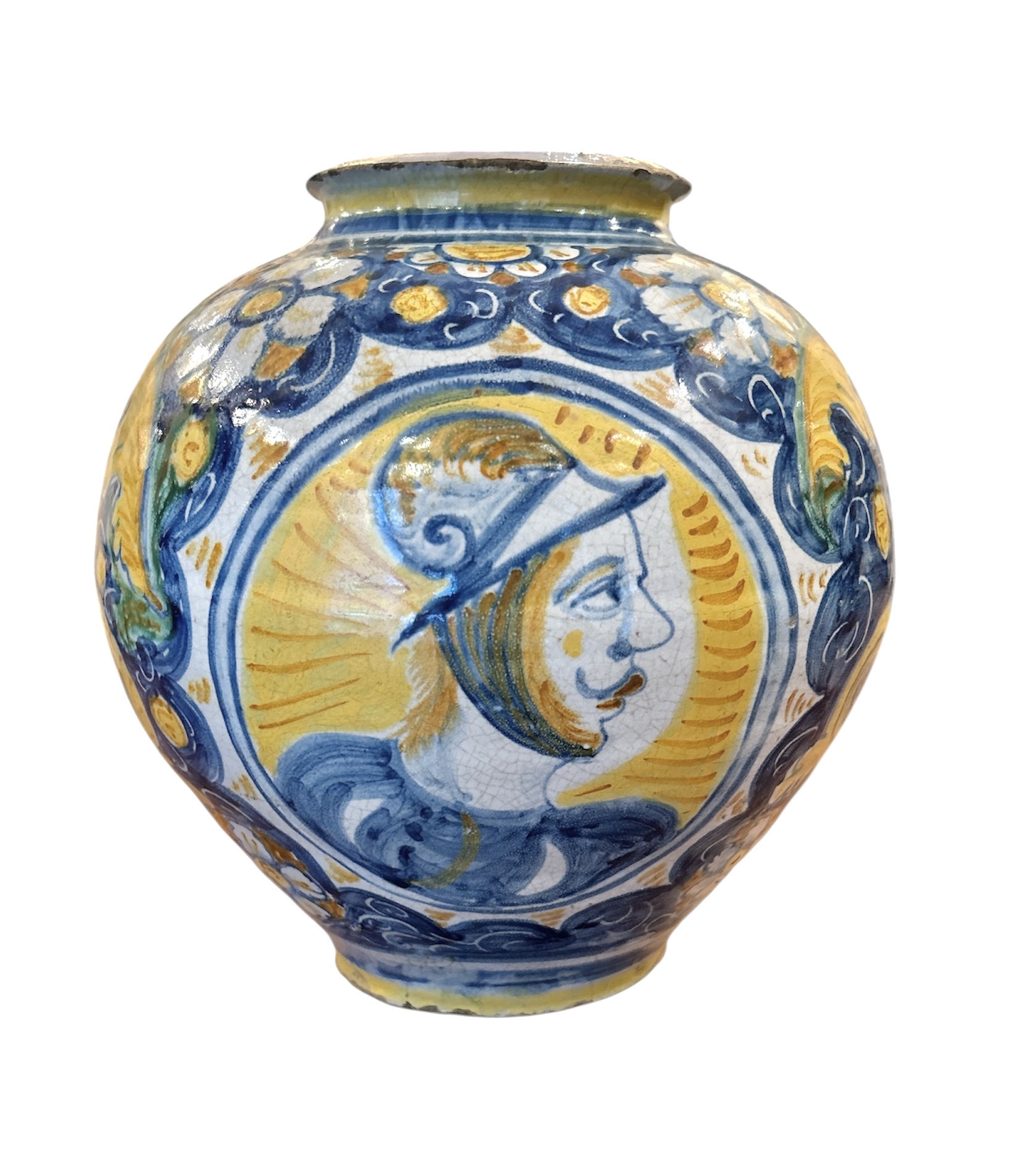 Boccia in maiolica policroma, Calabria XVII secolo 