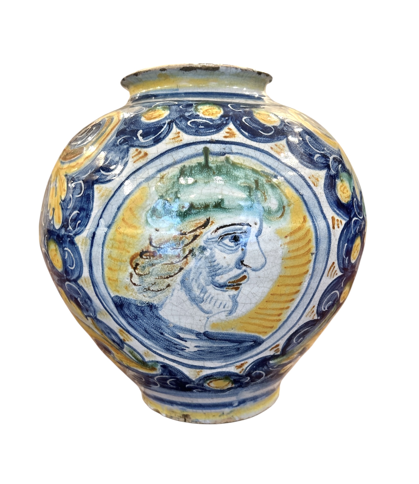 Boccia in maiolica policroma, Calabria XVII secolo 