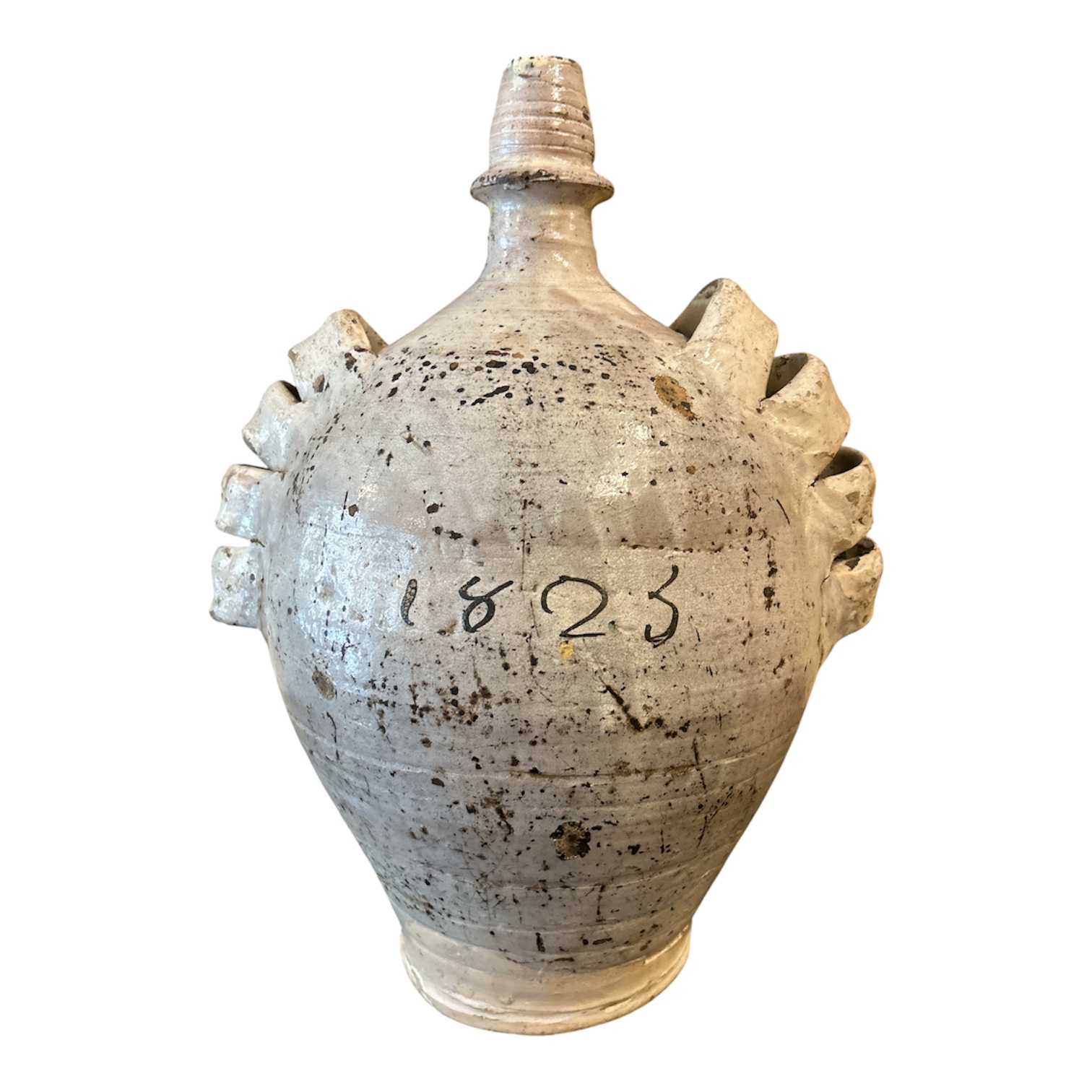 Fiasca poliansata in maiolica, Caltagirone 1823